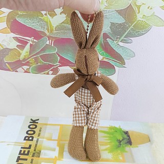 Elsso 復古吊帶圍巾兔子娃娃背包鑰匙圈