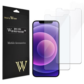 더블유케이스 울트라 고화질 방탄 휴대폰 액정보호필름 2p 세트, 1세트
