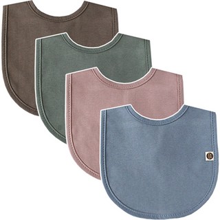 BUNNIE BLOSSOM 素色圍兜四件組, 深色系, 4件, 1組