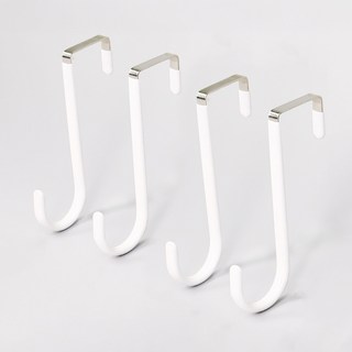 솔브리빙 걸이식 도어 후크 옷 걸이, 화이트, 4개