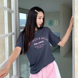 CHICBLACK 女款 Naohu 圓領英文字母基本款短袖T恤 cpt12953k36