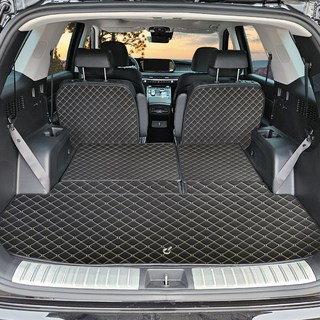 아이빌 차량용 트렁크매트 풀세트, 더뉴 팰리세이드 7인승 자동폴딩, 블랙 + 골드스티치