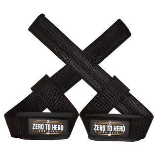 ZERO TO HERO 防滑健身舉重護腕握力拉力帶 Type1BLACK, 1組, 黑色