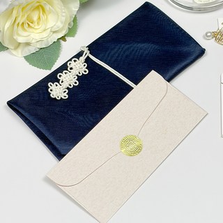 리드홈 병오년 건강 부모님 예단 고급 용돈봉투 + 보자기 + 메시지카드 세트, 네이비, 1세트