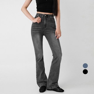 코튼클로젯 여성용 숏/롱 기장 하이웨스트 워싱 스판 세미부츠컷 청바지