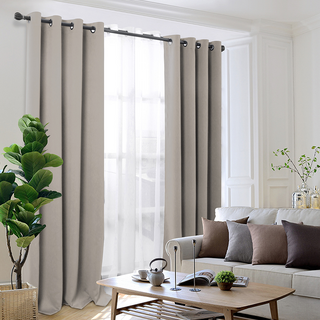 comet home 打孔式隔熱遮光窗簾, 卡其色, 1件
