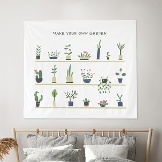 SANGSANG HOO 北歐風棉麻掛布, XL(150 x 130cm), 68 園藝款