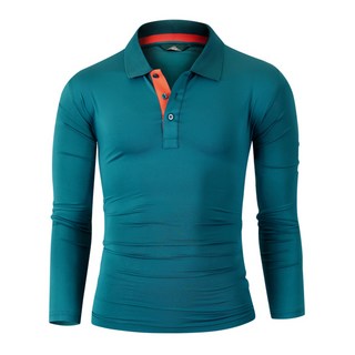 HARRISON HOMME 男款彈性素色長袖Polo衫 RMN1001