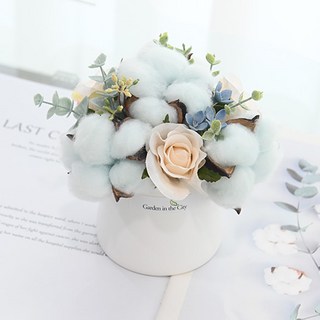 Garden in the City 復古棉花人造花飾品, 1個, 藍色