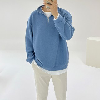 阿多爾克萊希克 男士半開襟高領亨利領半拉鍊Bros長袖針織衫