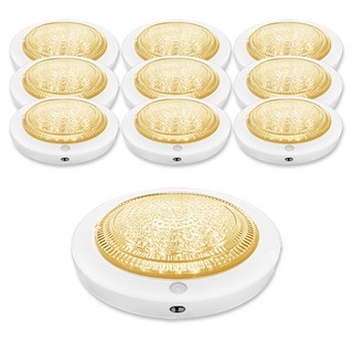 LED 圓形感應燈 DS 15W, 燈泡色 + 白色, 10個