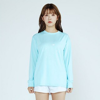 솔레일 여성용 칼리 루즈핏 긴팔 + 하이웨스트 일체형 쇼츠 래쉬가드 세트