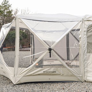 IDOOGEN TPU 透明窗戶型八角帳篷, 象牙白