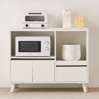 퍼니하우스 뮤아 LPM 주방수납장 전자렌지대 1000 방문설치, 화이트, 2단