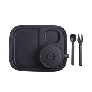 Nineware Ordinary Table 碗盤套組, Vintage Gray, 碗+蓋子+餐盤+湯匙+叉子, 1組