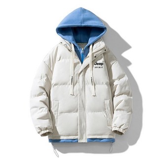 Jeep 男女通用 Logo 連帽鋪棉外套