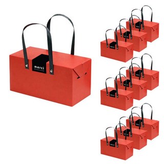 indi.k 現代紅色提把小盒子 10入 + Merci 現代黑色標籤 10入, 現代風 紅色 + 黑色, 1組