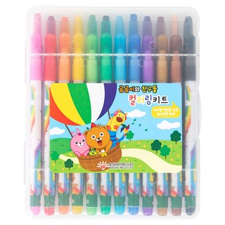 BOSUNG IND Gomgom-i與朋友們 著色套組 彩色鉛筆12色 + 彩色筆12色, 1組, 24支