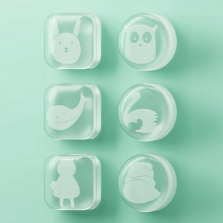 피앤케이 방문 문콕방지 실리콘패드 도어가드 문쾅방지 쿠션 6종, 혼합색상, 6개