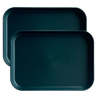 acacia home 輕巧彩色托盤, 深綠色, 2個