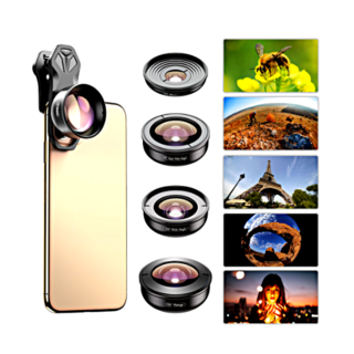 APEXEL 頂級HD 4K智慧型手機鏡頭5件全套組, 混合色, 1套