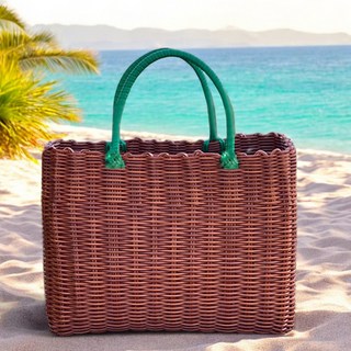 Watchdot野餐購物籃 36*14.5*26cm, 綠色, 1個