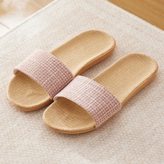 BonBon naturel 女款 甜美質感透氣亞麻涼拖鞋, 淺紫, 1雙