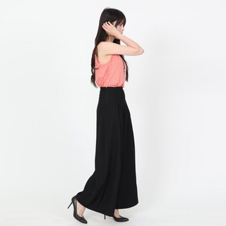 엘쏘 여성용 하이웨스트 드레이프 플레어 와이드 팬츠