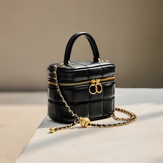 Betterty皮革鍊條托特斜背包, 黑色