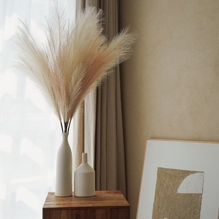 plause302 人造粉黛亂子草蒲葦蘆葦 大型 100cm, 1個, 米色