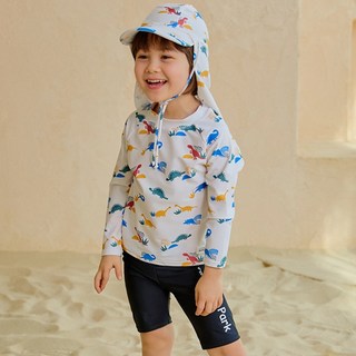 IAMBEBE 兒童抗UV暴龍公園泳衣 防磨衣上衣 + 短褲緊身褲套裝