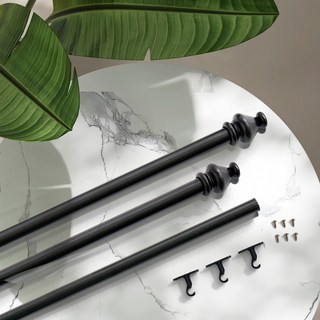 알뜨리 이지 커튼봉 4자, 블랙