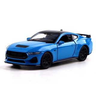 威利 2024 福特野馬 GT 壓鑄模型車, 1個, 藍色 + 黑色