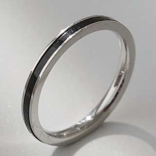 OST女款黑色封印線條時尚戒指