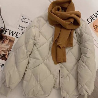 POPLARNC 女款菱格壓紋保暖鋪棉夾克