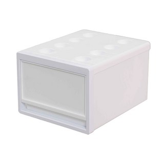 夾縫式堆疊抽屜收納櫃, 1個, 白色