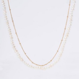 OST 女款珍珠地球雙線項鍊 OTN222502PYW