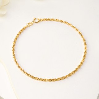 GOLDPANG 女士14K立體波浪層疊奢華麻花日常簡約友誼款閃亮繩索鍊手鍊