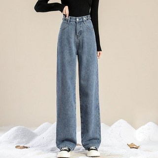 Elsso 女款休閒日常冬季刷毛直筒褲