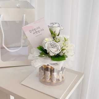 러블리팜 LED 플라워 용돈케이크 + 용돈홀더 12p, 럭셔리화이트, 1개