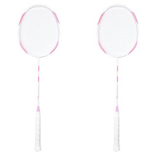 SmaxKorea 超輕碳纖維羽球拍 2支組 粉色, 1組, 單品