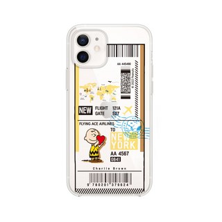 SNOOPY 機票印花透明果凍手機殼