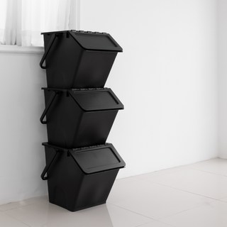 아임홈리빙 냄새차단 이지클린 분리 수거함 32L, 블랙