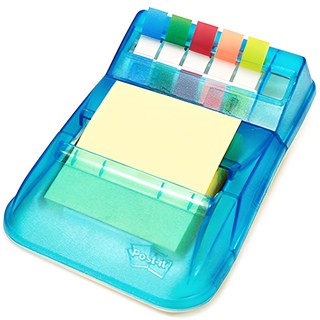 Post-it 彈出式便利貼座 KR-2001 + 補充便條紙 + 5色標籤 組合包, 1組, 混色