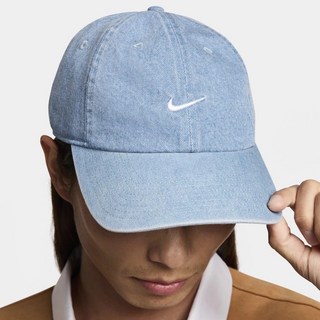 NIKE 耐吉 U NK CLUB CAP U CB DENIM 棒球帽 HF0383429, 1個, 水藍色