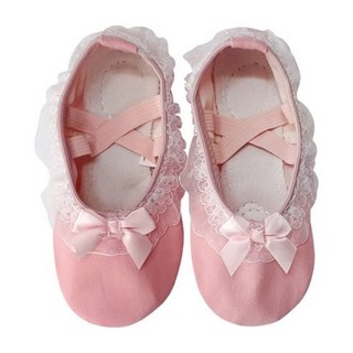 KID'S BALLETMALL 女童蕾絲緞帶芭蕾鞋 180mm 粉色