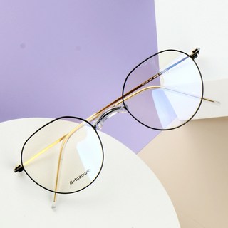 BEIMA 無鼻墊馬鞍鼻 N 雙色鈦金屬抗藍光眼鏡