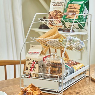 살림상회 크루아르 슬라이딩 주방 정리 수납선반, 화이트, 1개