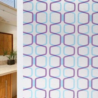 Allode 防窺自黏窗戶玻璃貼, 02 藍色鋸齒