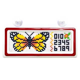 Blingbling 雙色車牌停車寶石十字繡 DIY套組, 黃色蝴蝶 + 白色紅色, 1套